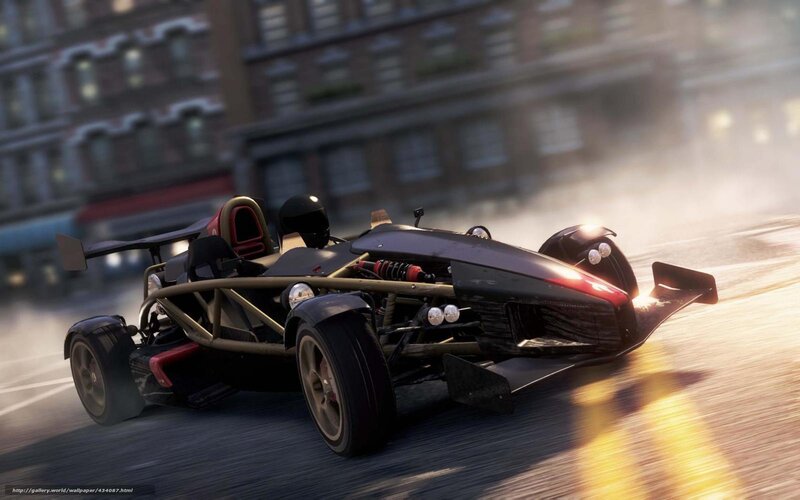 Aero race car on city street