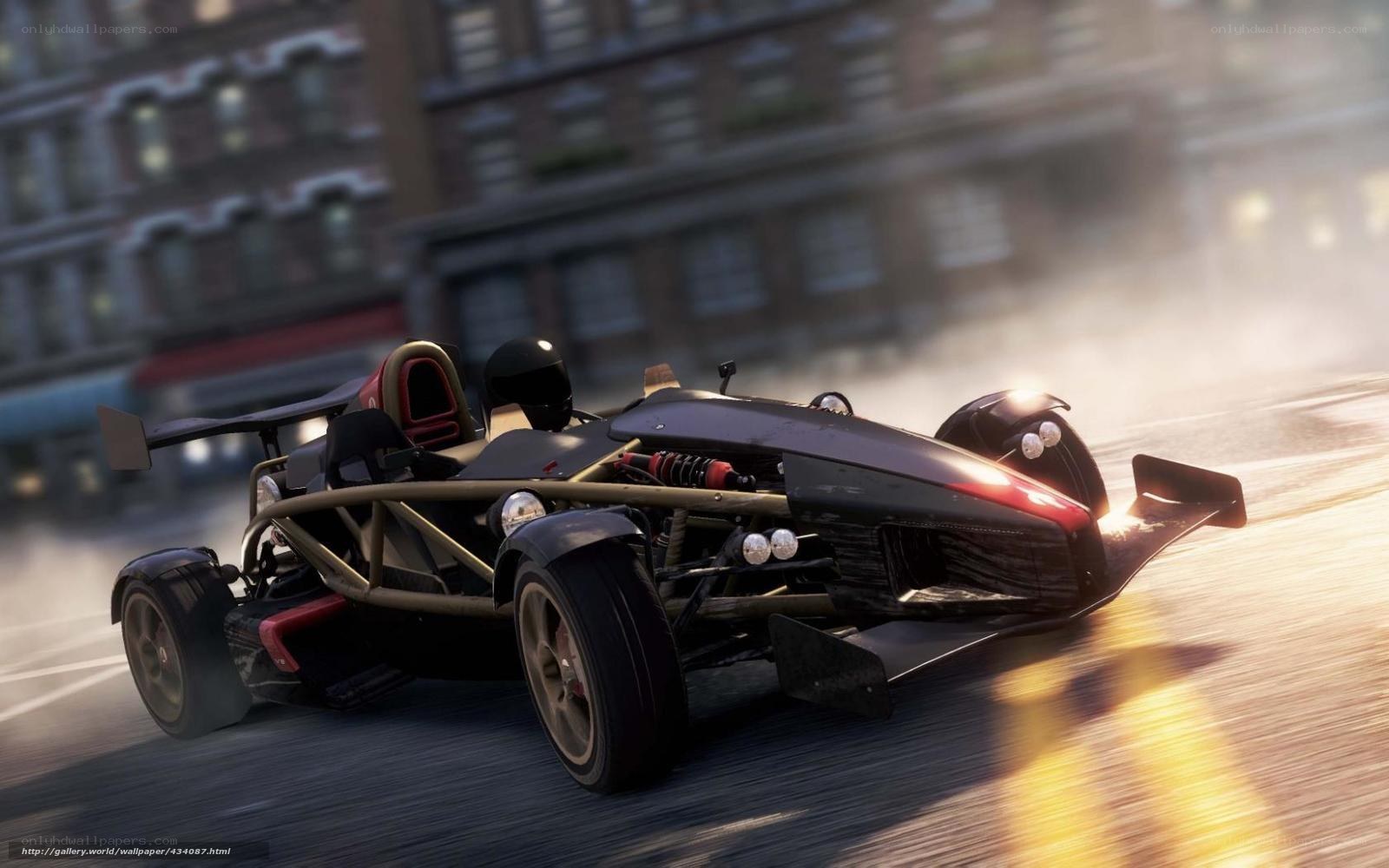Aero race car on city street