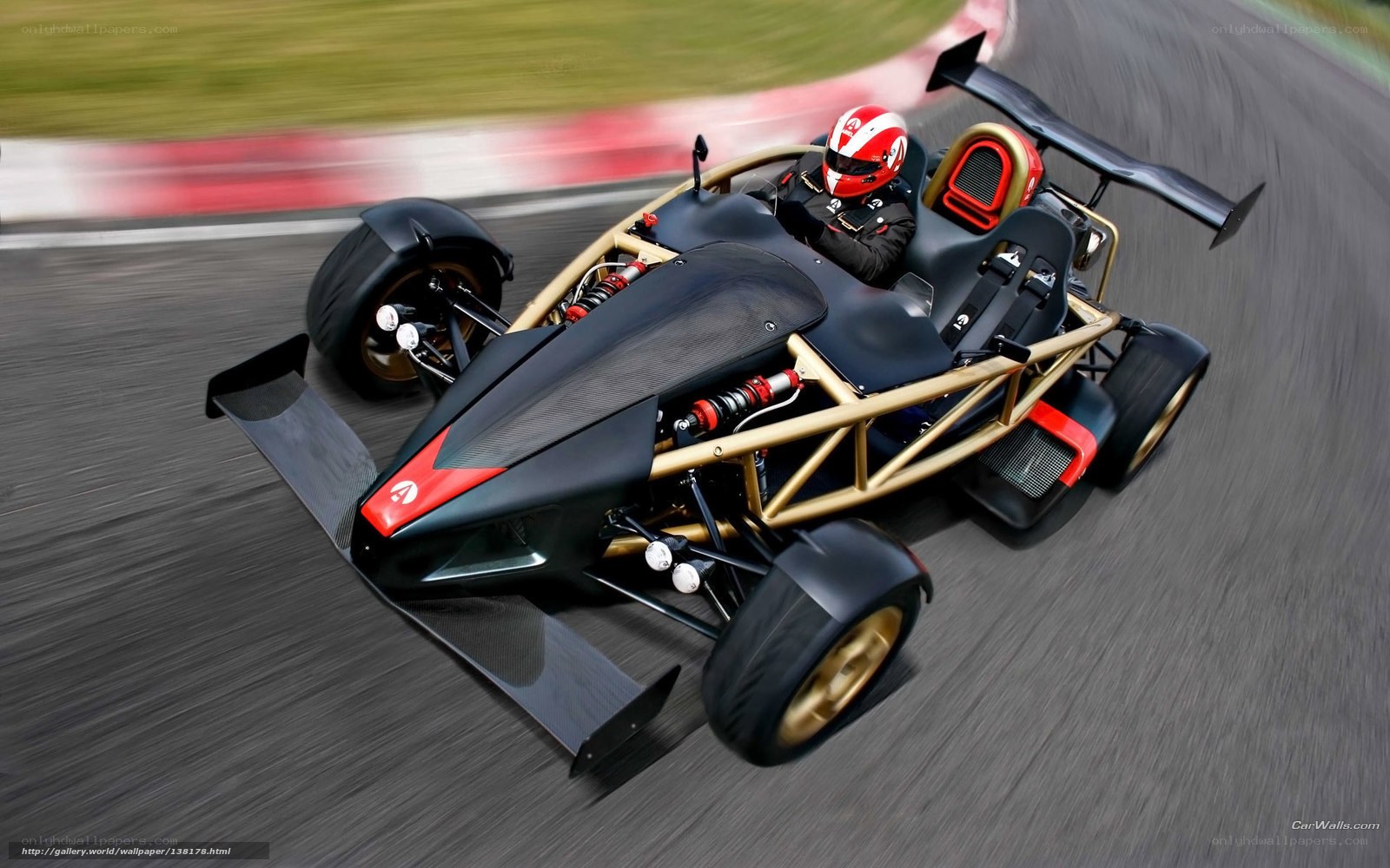 Aero race car on track