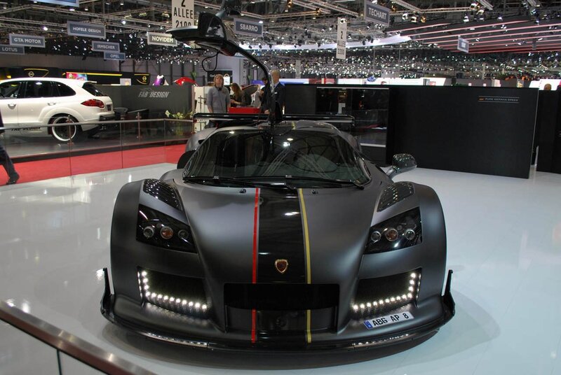 Aero sports car on display