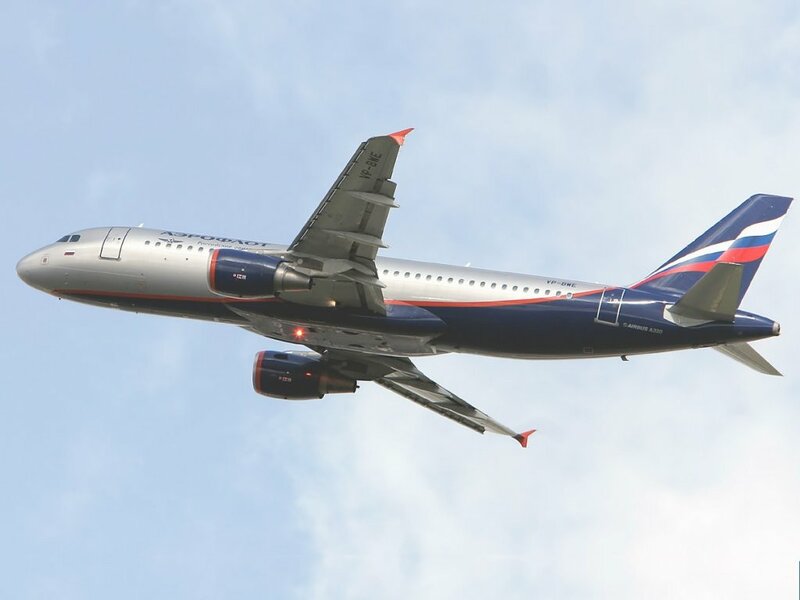 Aeroflot Airbus in flight
