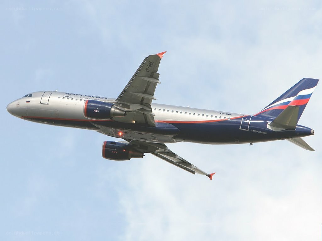 Aeroflot Airbus in flight