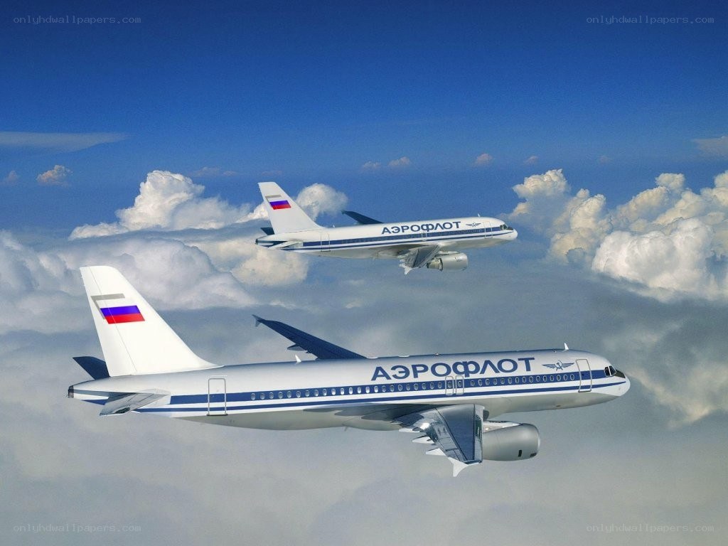 Aeroflot airplanes in flight