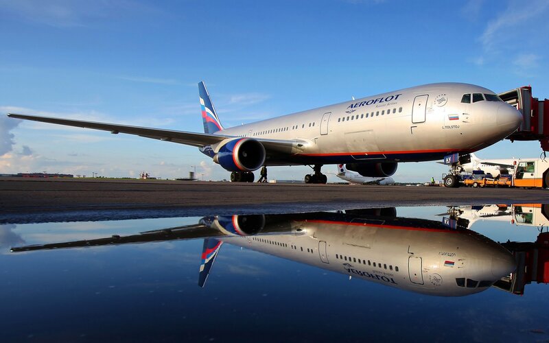 Aeroflot plane on tarmac