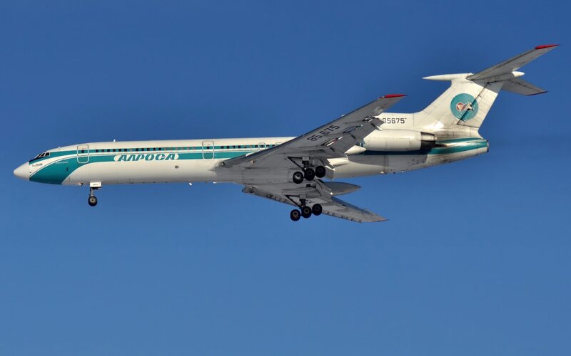 Aeroflot Tu-154 in flight