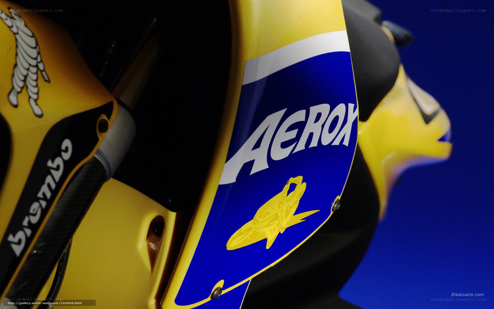 Aerox motorcycle branding close-up