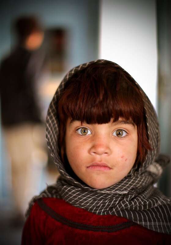 Afghan girl in headscarf