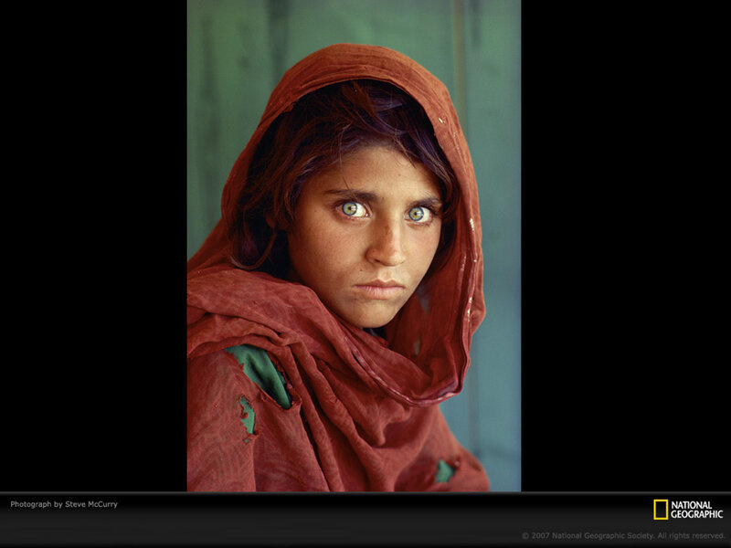Afghan girl with blue eyes