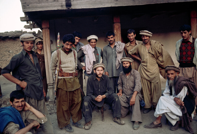 Afghan men in village