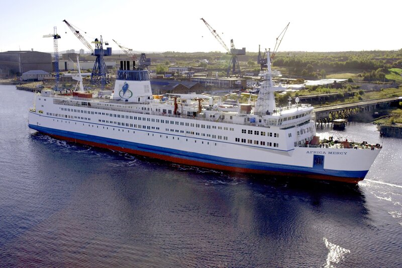 Africa Mercy ship at port