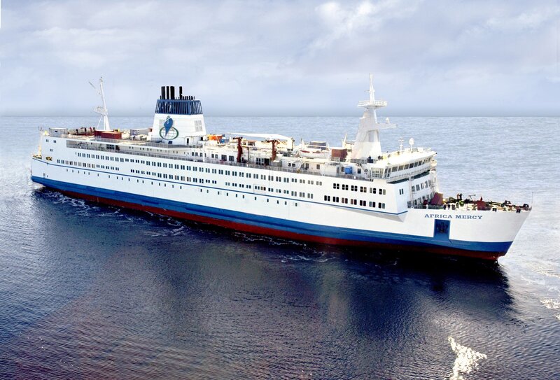 Africa Mercy ship at sea