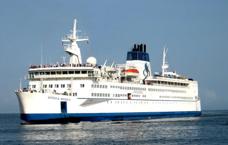 Africa Mercy ship at sea