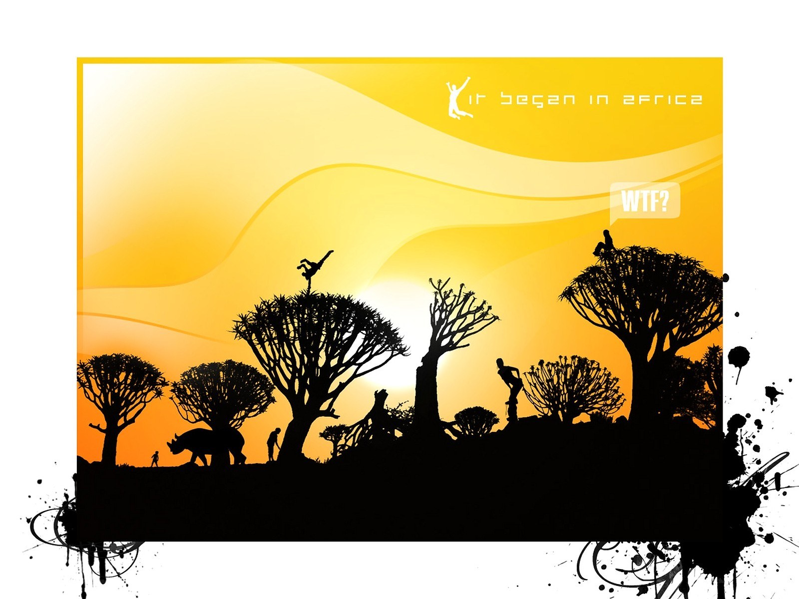 Africa silhouette with text