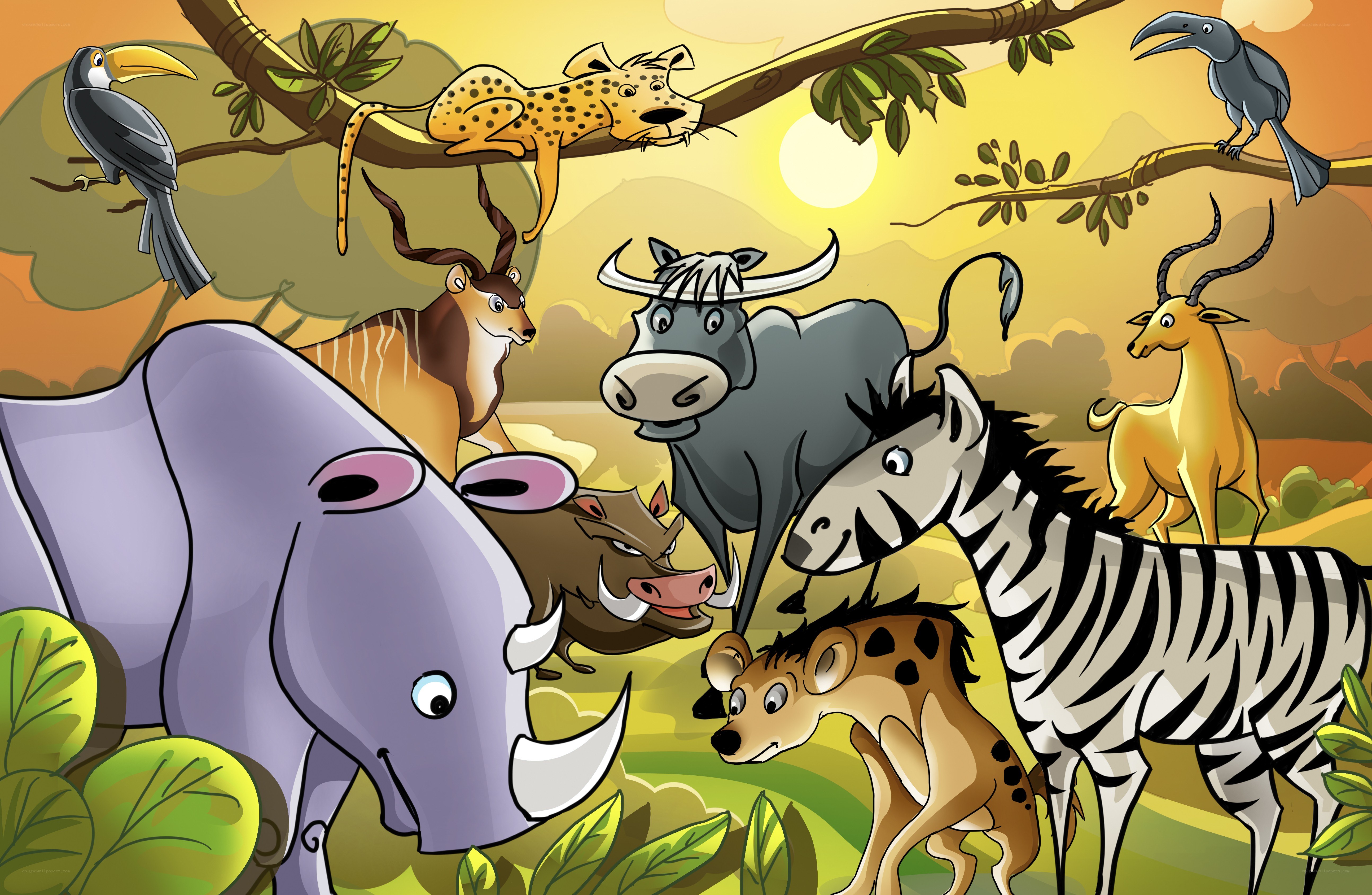 African animals in the wild