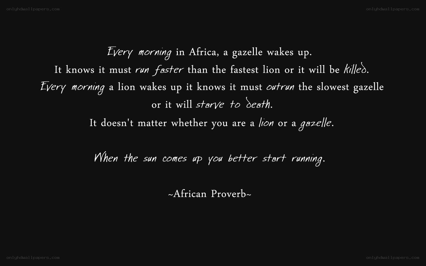 African Proverb on Survival