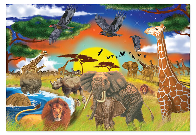 African Savanna Animals — Green