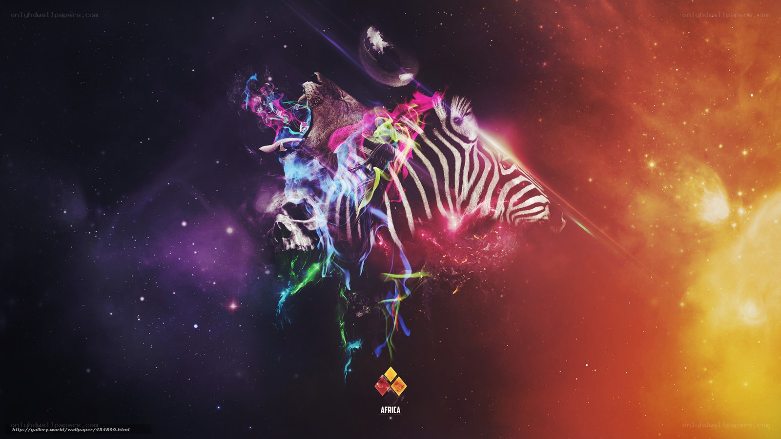 African wildlife in space