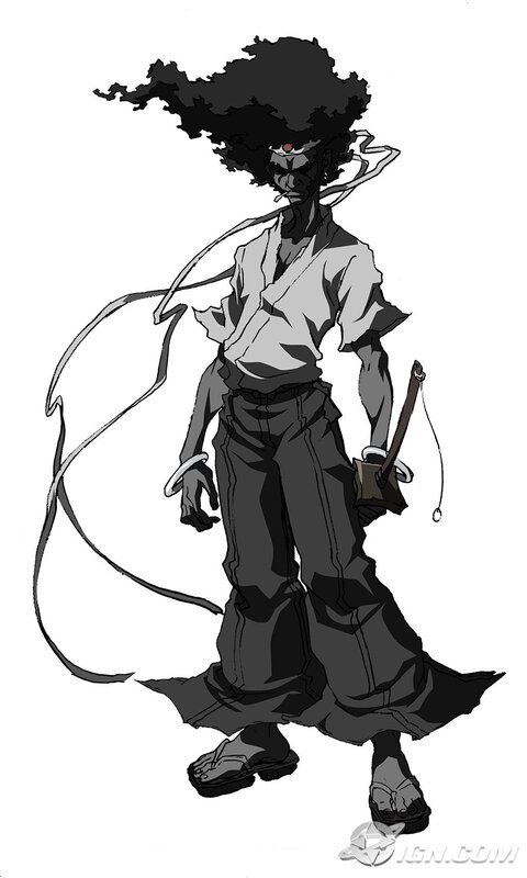 afro-haired warrior character