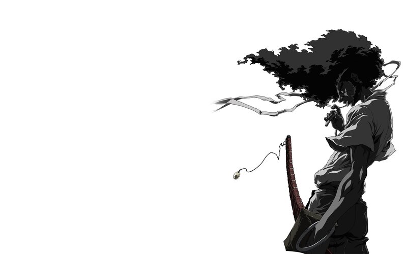 afro-haired warrior with sword