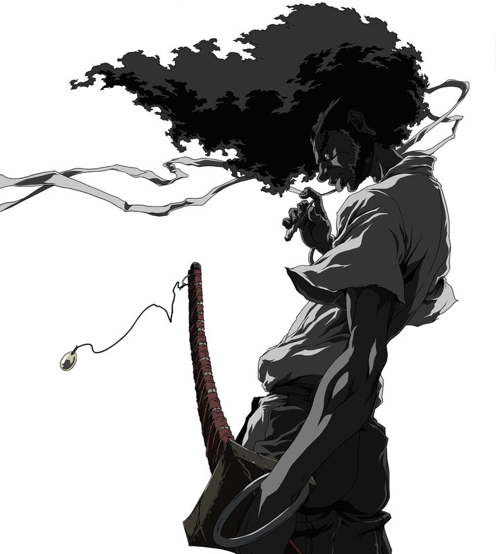 Afro-haired warrior with sword