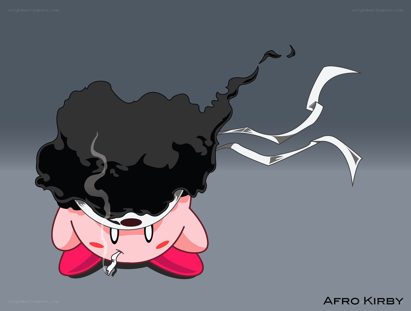 Afro Kirby smoking