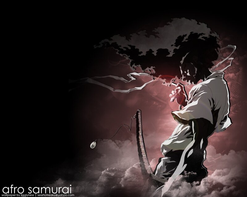 Afro Samurai Character — Black, Dramatic, Anime, Sword