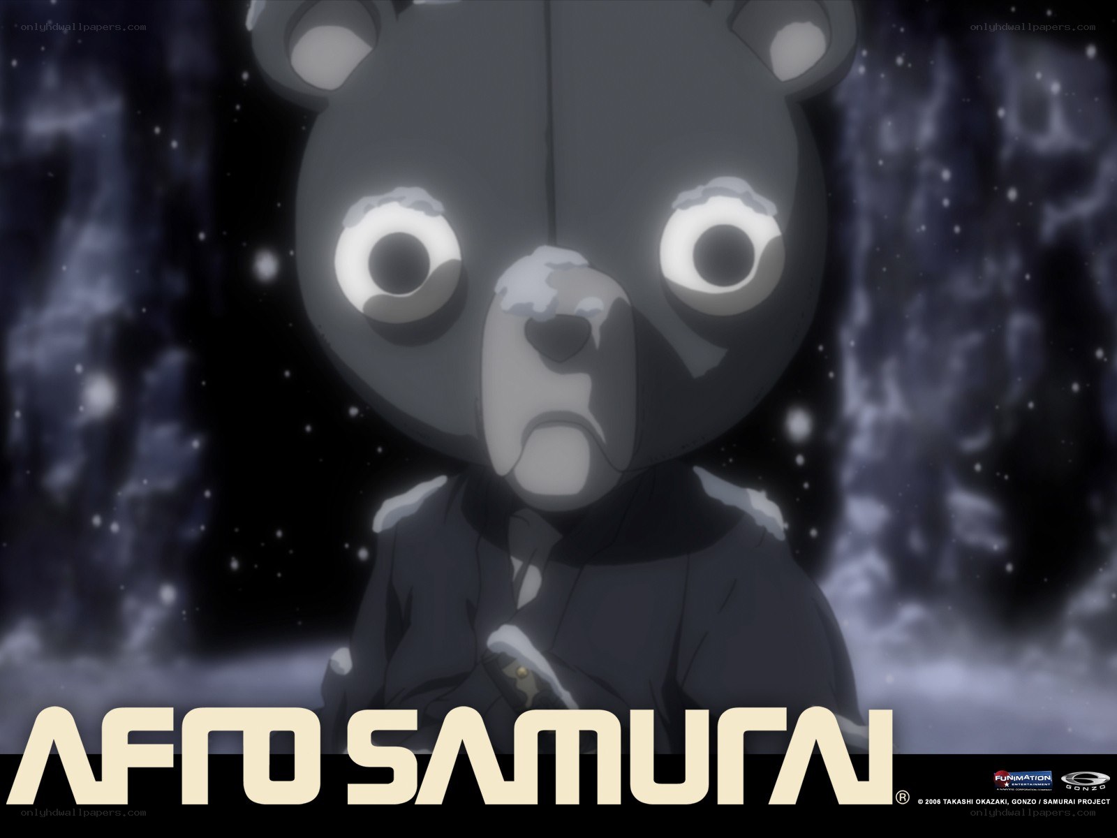 Afro Samurai character in snow