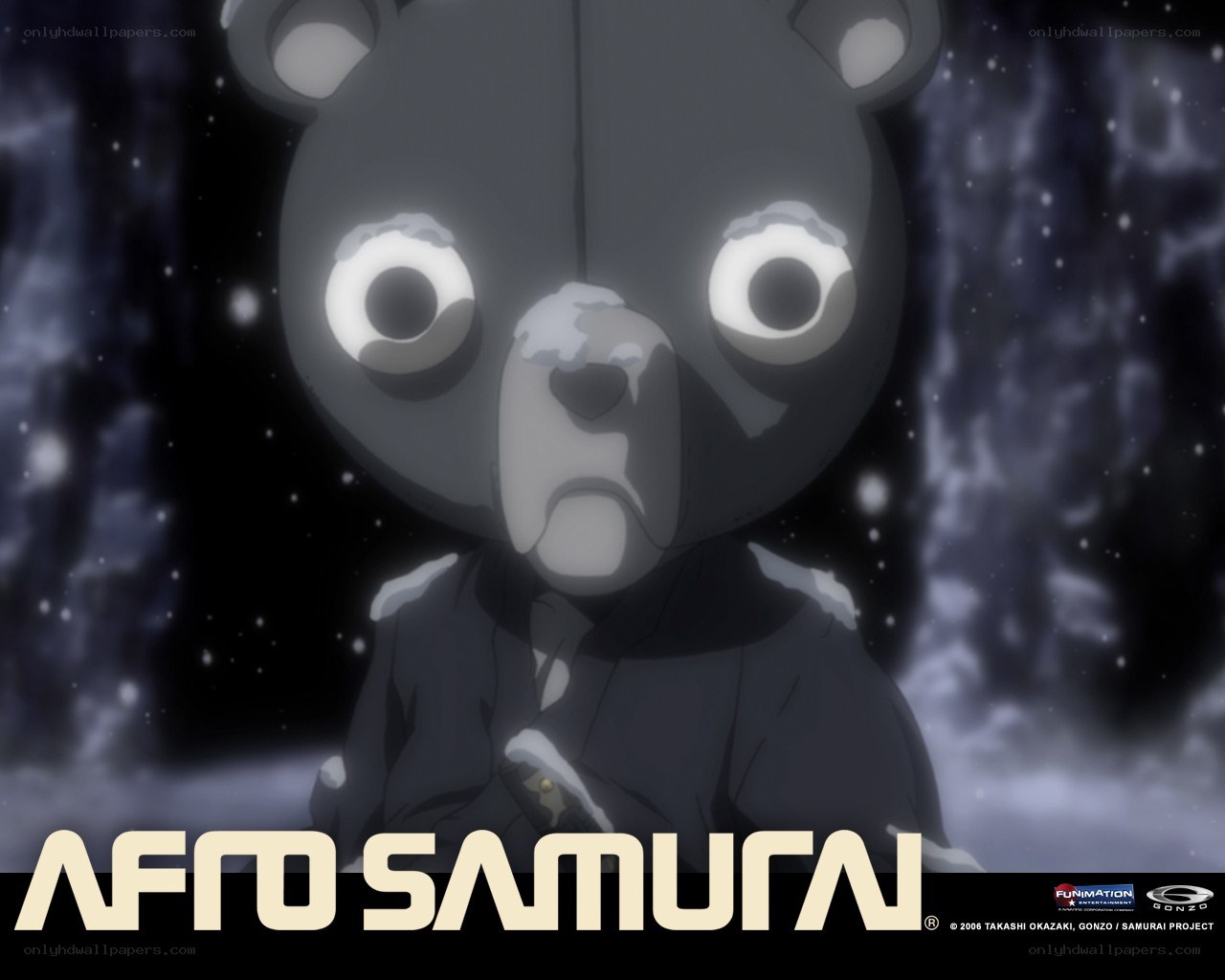 Afro Samurai character in snow