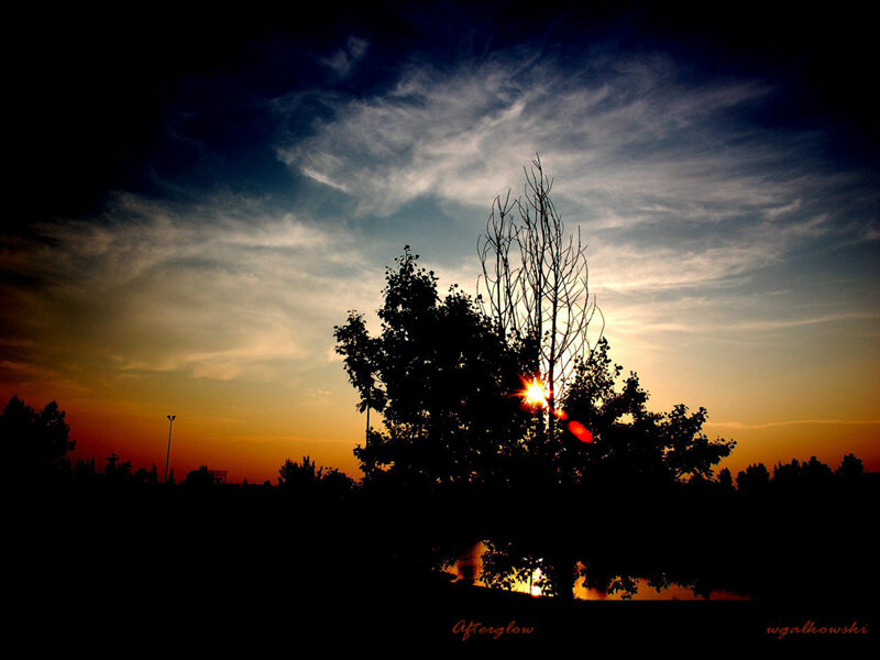 Afterglow at sunset