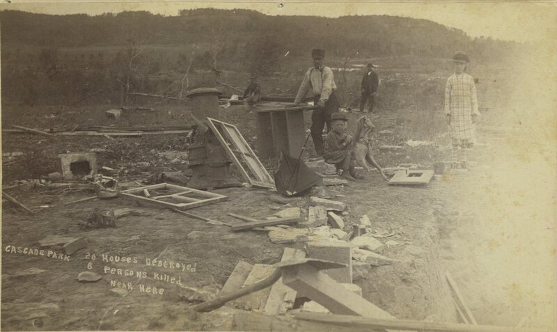 Aftermath of a disaster in Cascade Park