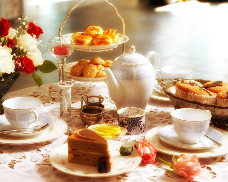 Afternoon Tea Spread — White, Elegant