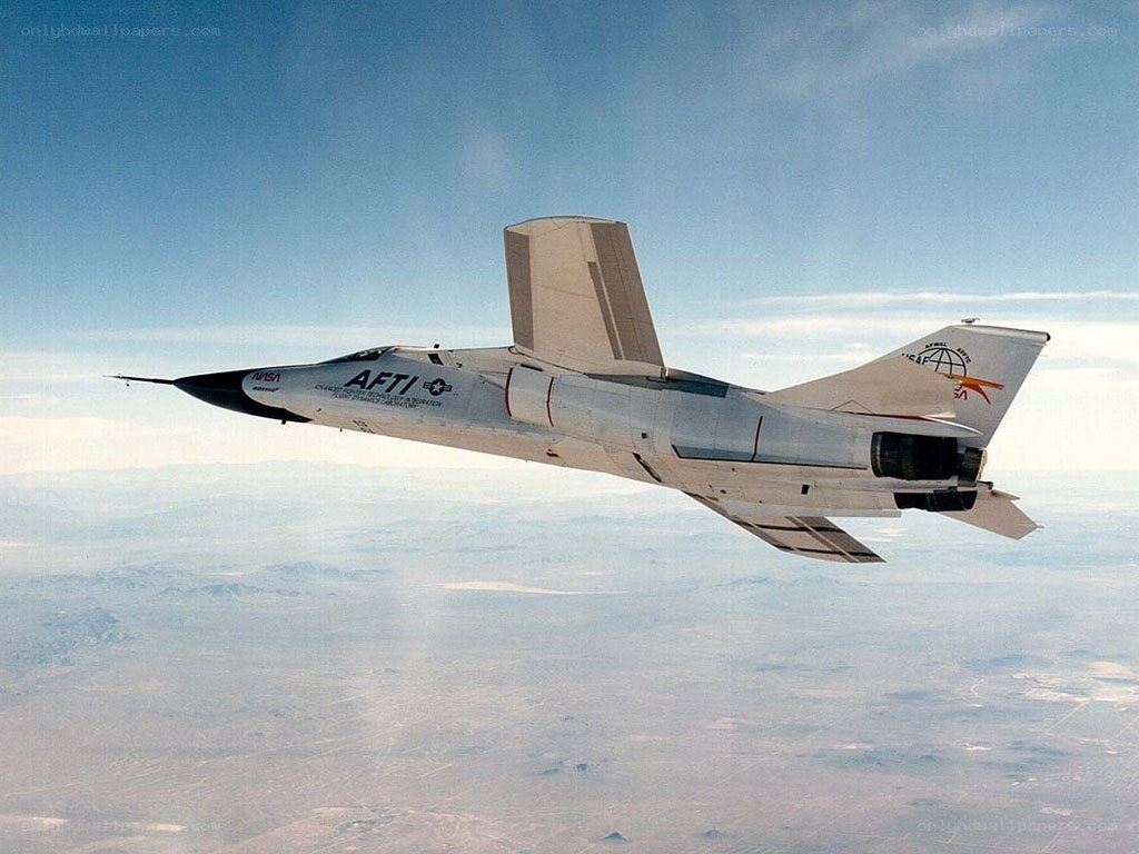 AFTI jet in flight
