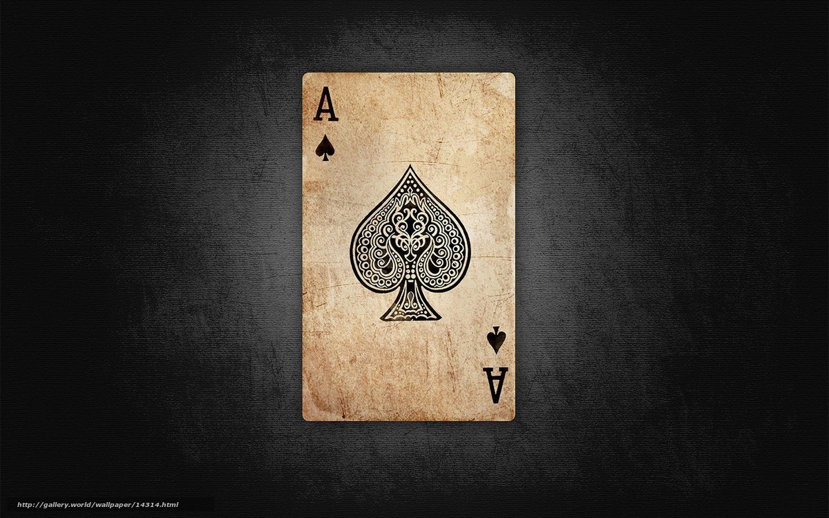 Aged ace of spades card