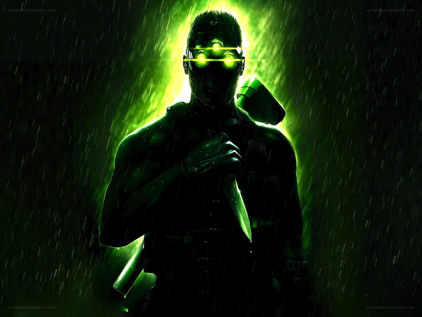 Agent in green night vision