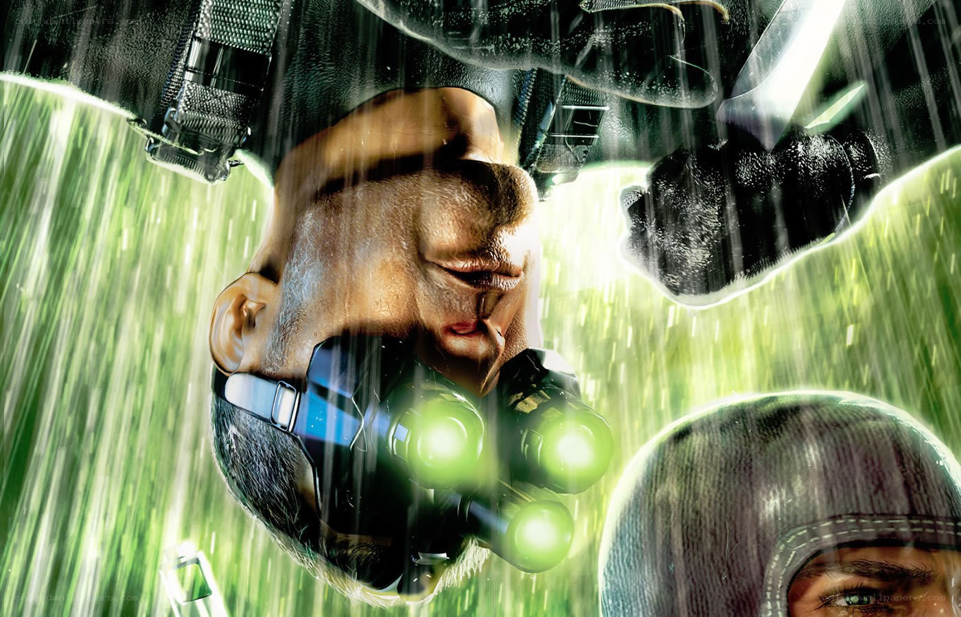 Agent in tactical gear under rain