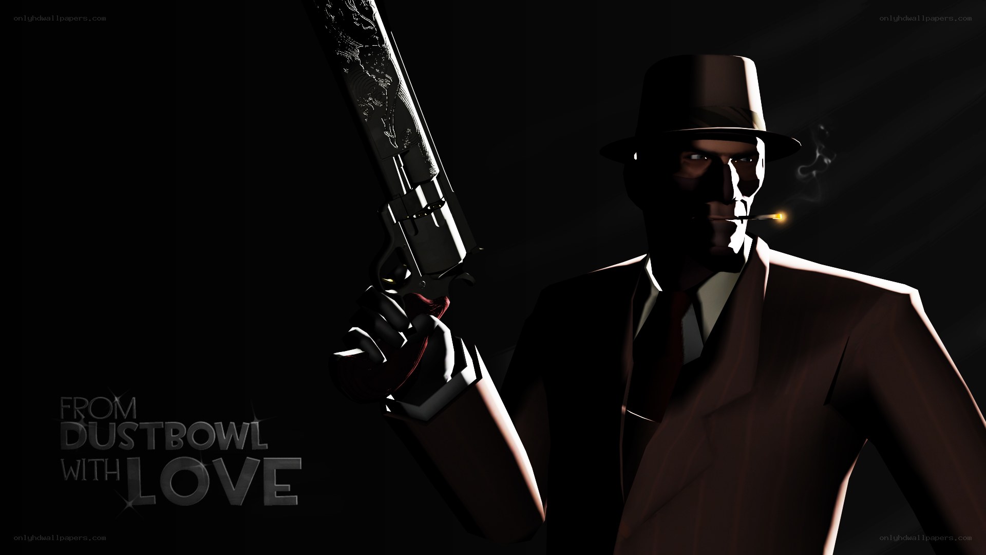 Agent with Revolver and Cigarette