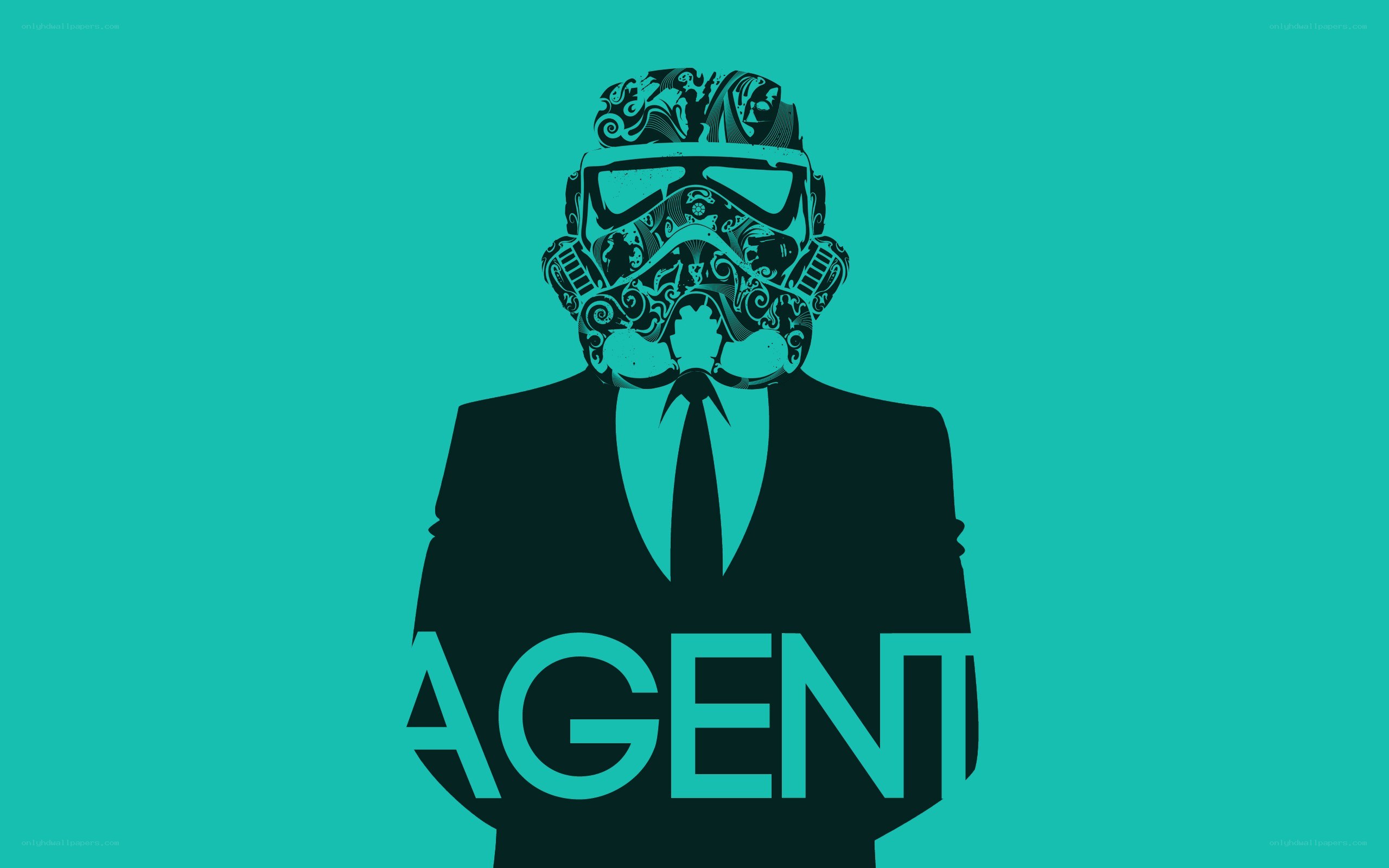 agent with stormtrooper helmet