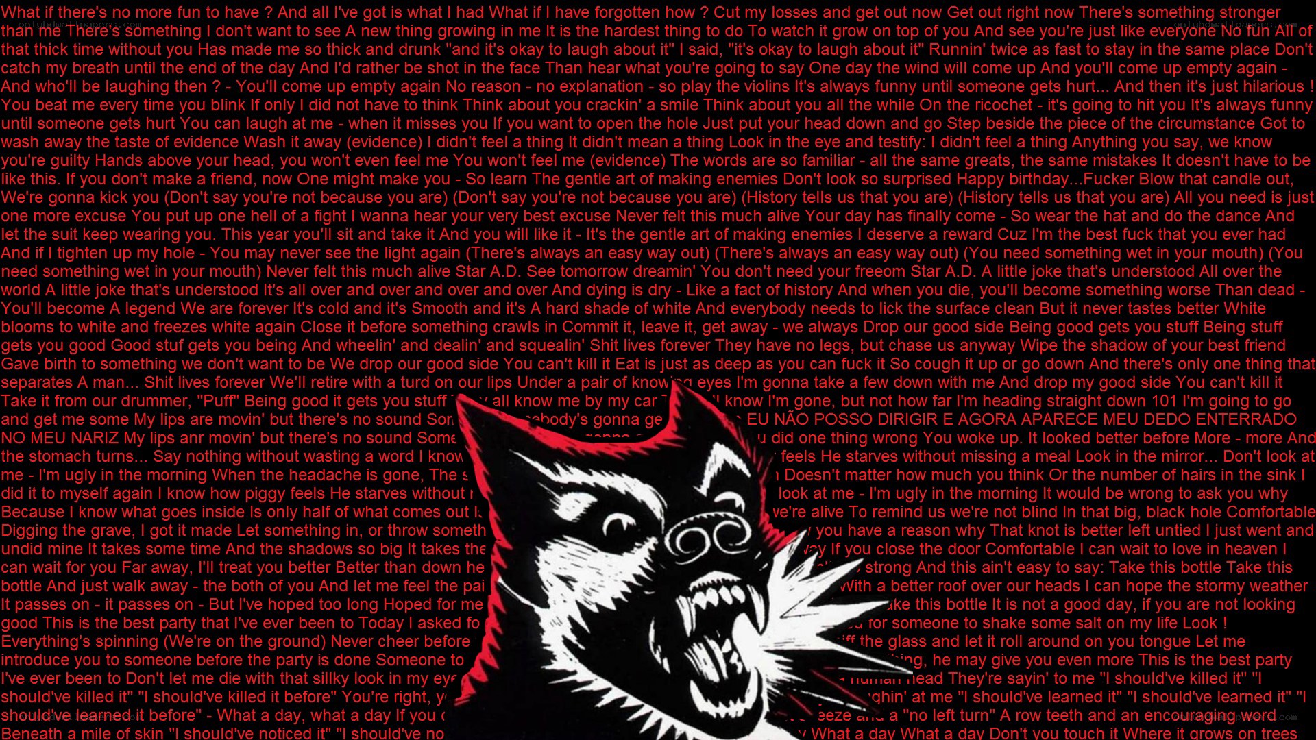 aggressive wolf with text