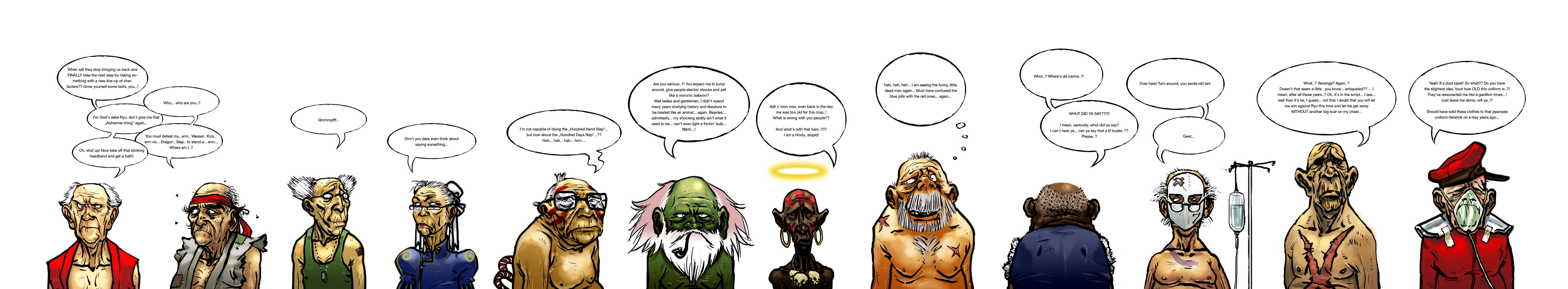 Aging characters in a comic strip