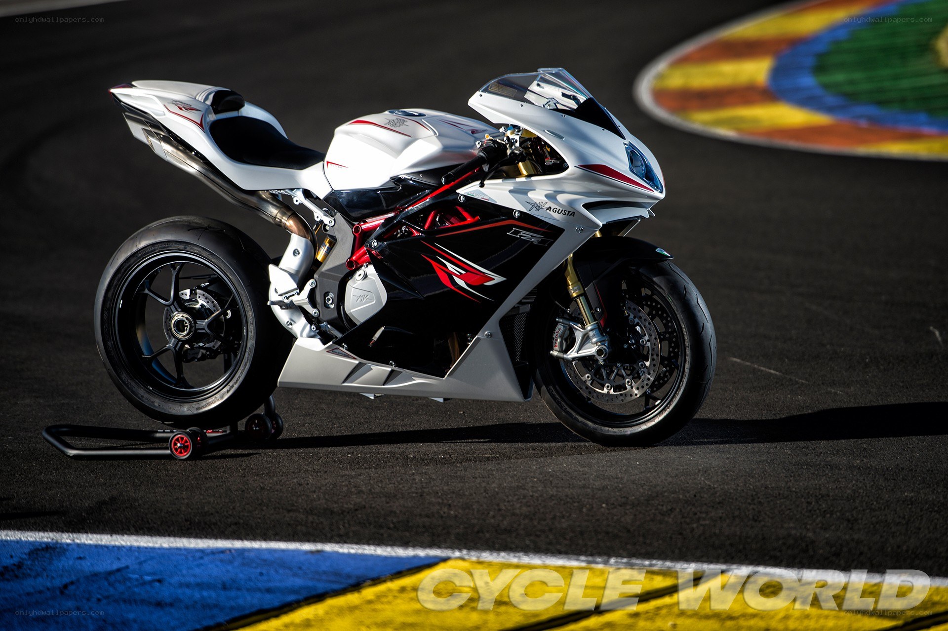 Agusta motorcycle on racetrack