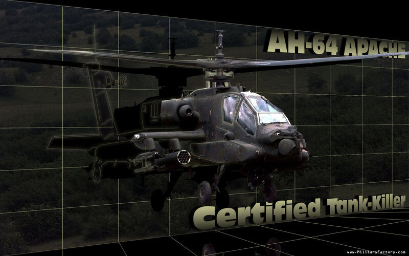 AH-64 Apache Helicopter — Black
