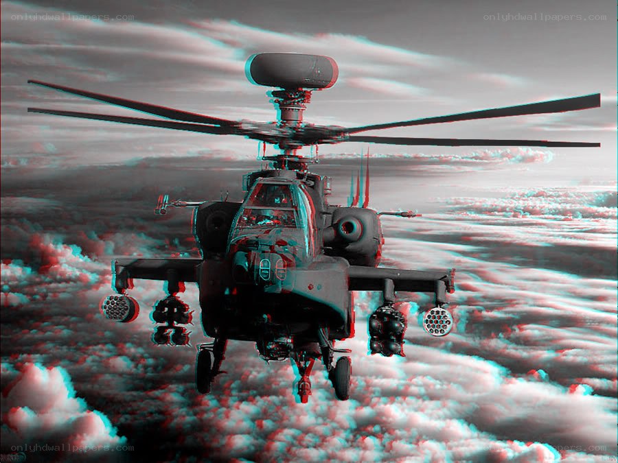 AH-64 Apache helicopter in flight