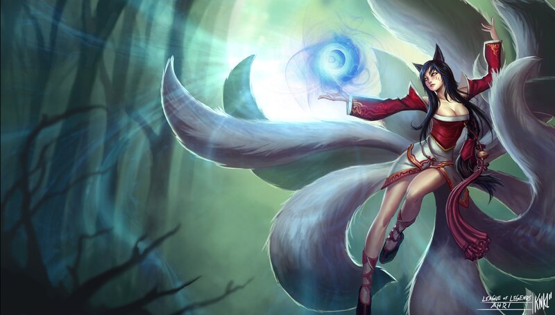 Ahri casting spell in forest