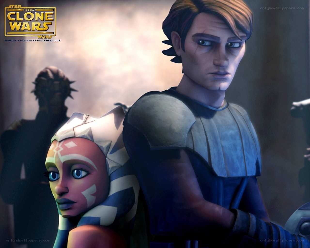 Ahsoka and Anakin in Clone Wars