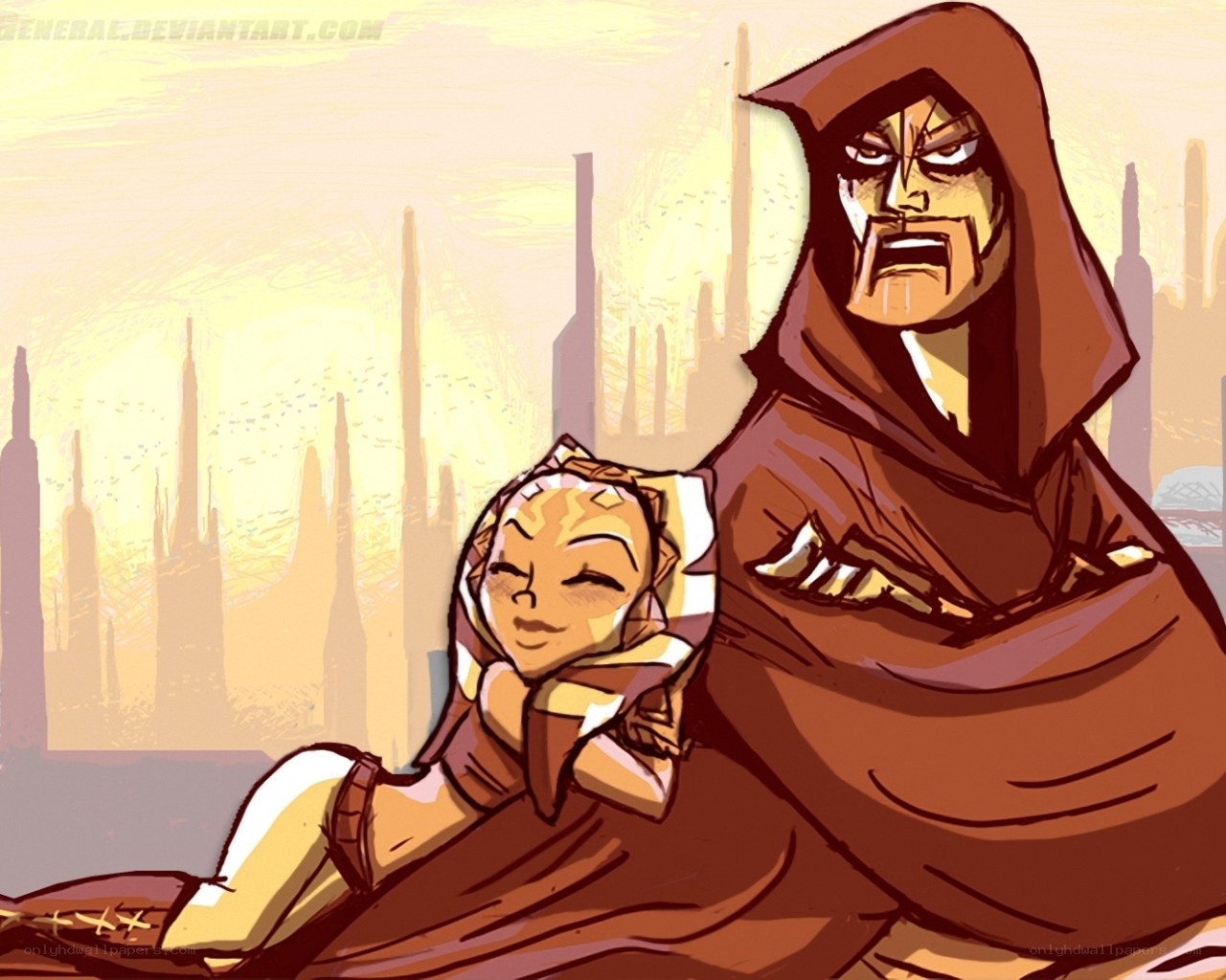 Ahsoka and Darth Maul artwork