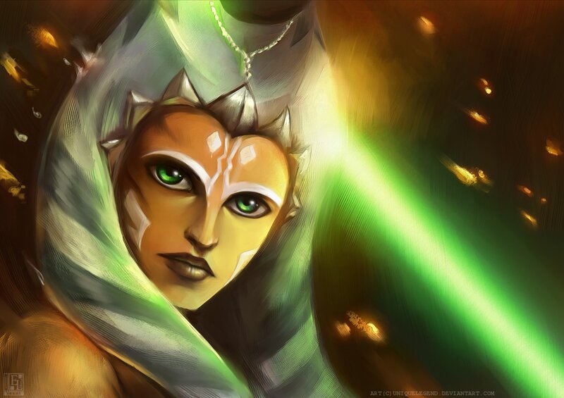 Ahsoka Tano with green lightsaber