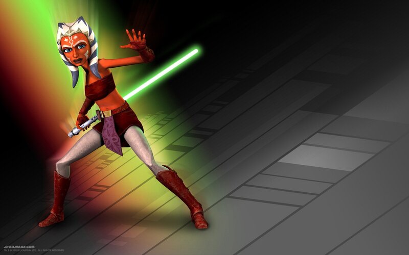 Ahsoka Tano with green lightsaber
