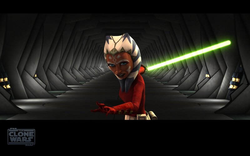 Ahsoka Tano with green lightsaber