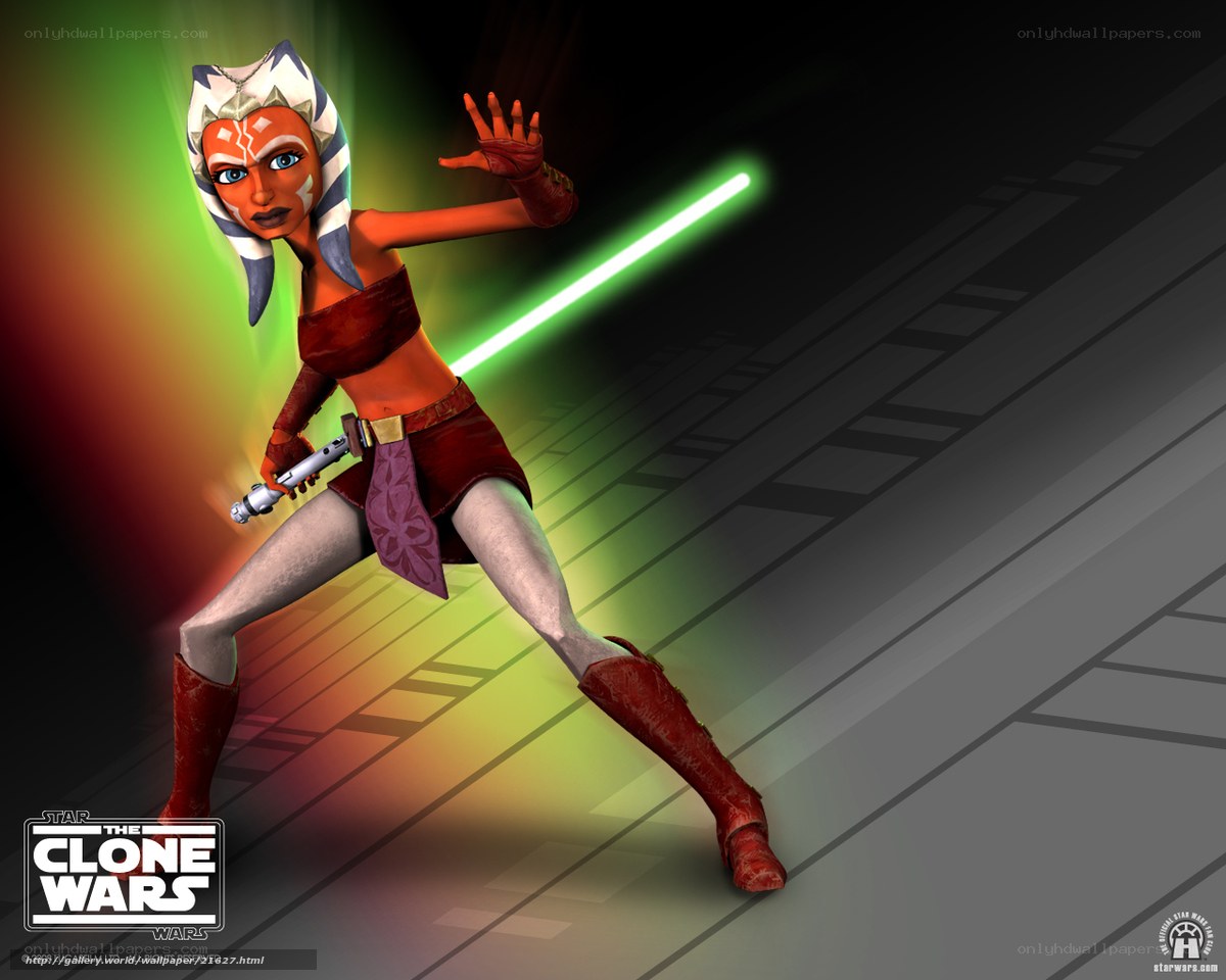 Ahsoka Tano with green lightsaber