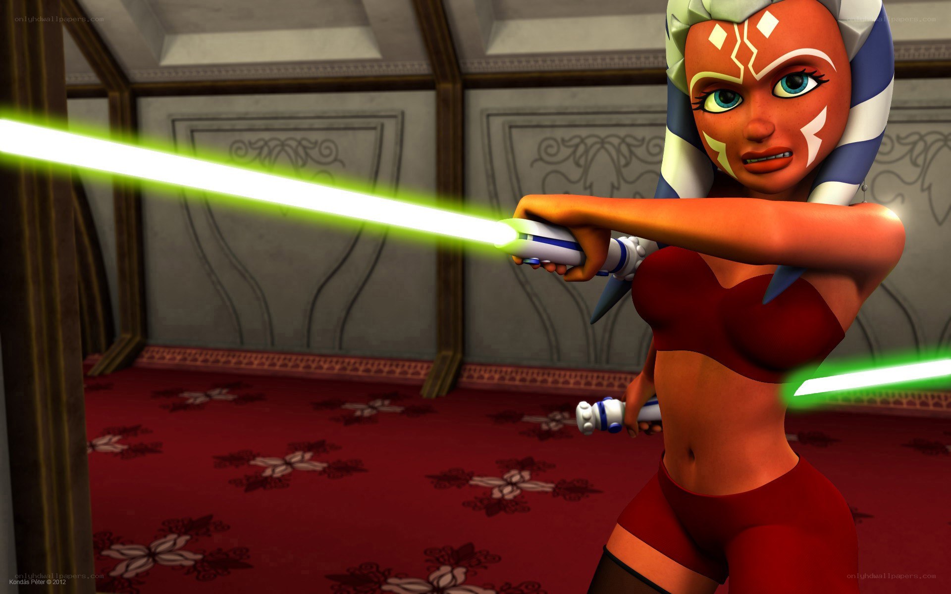 Ahsoka Tano with lightsabers